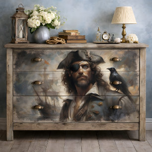 Pirate Captain Raven Decoupage Tissue Paper