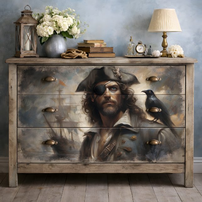 Pirate Captain Raven Decoupage Tissue Paper (Pirate Captain Raven Decoupage Tissue Paper)