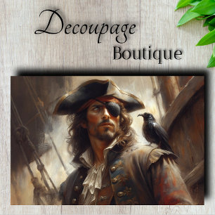 Pirate Captain Raven Decoupage Tissue Paper