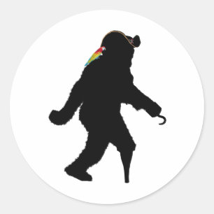 Pirate Captain Sasquatch Classic Round Sticker