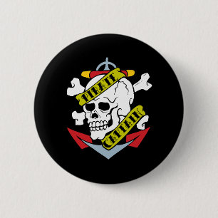 Pirate Captain Tattoo 6 Cm Round Badge