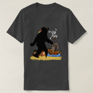 Pirate Captain Treasure Chest Sasquatch T-Shirt