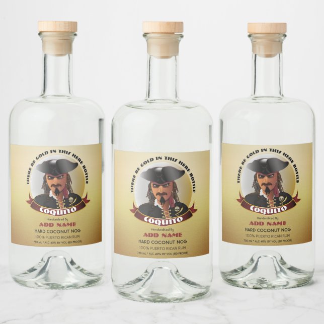 Pirate Caribbean Rum Liquor Bottle Label (Bottles)