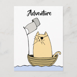 Pirate Cat Adventure Postcard
