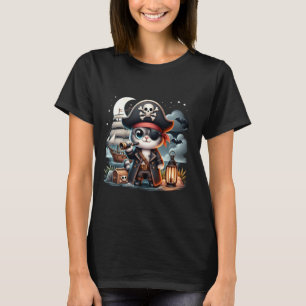 Pirate Cat Adventure Vintage Cat Lover Retro Pirat T-Shirt