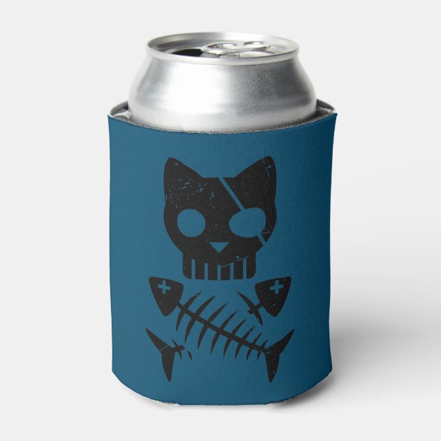 Pirate Cat  Can Cooler (Can Front)