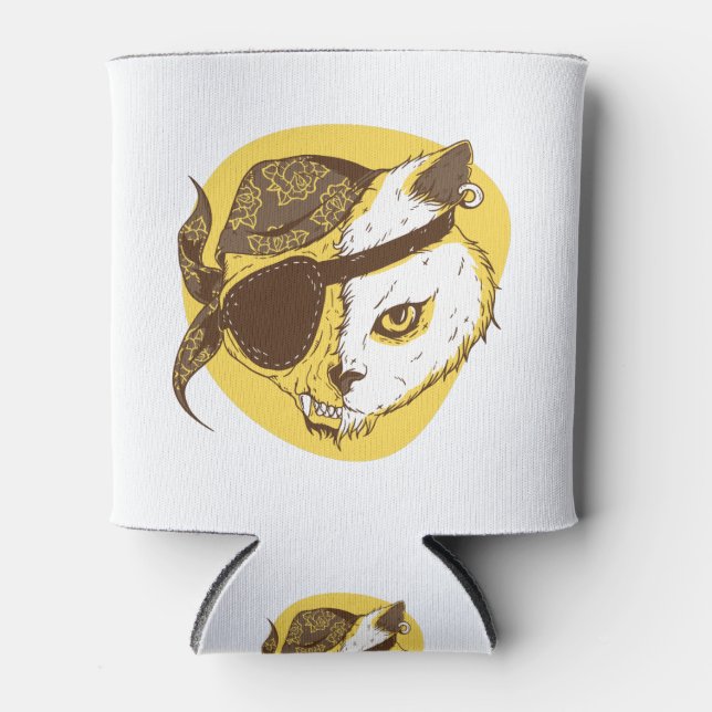 Pirate Cat Can Cooler (Front)