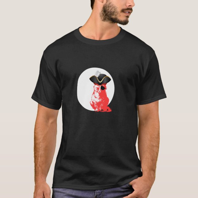 pirate cat captain kitty eye patch sea 1 T-Shirt (Front)