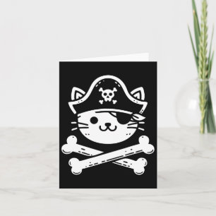 Pirate Cat Crossbones Cat Lover Cats Kitten Owner  Card