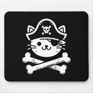 Pirate Cat Crossbones Cat Lover Cats Kitten Owner Mouse Pad