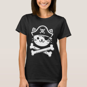 Pirate Cat Crossbones Cat Lover Cats Kitten Owner  T-Shirt