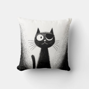 Pirate Cat – Cute Minimal Cat Art Cushion