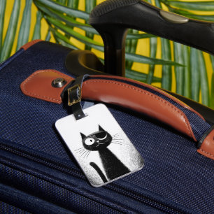 Pirate Cat – Cute Minimal Cat Art Luggage Tag