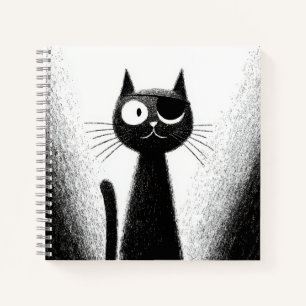 Pirate Cat – Cute Minimal Cat Art Notebook