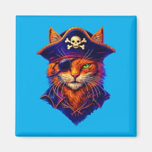 Pirate Cat Funny Halloween Kitten Costume For Ages Magnet