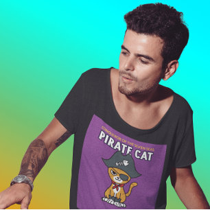 PIRATE CAT FUNNY T-SHIRTS TEES