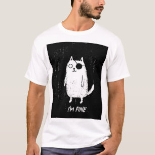 Pirate Cat – Minimal Funny Cat Art T-Shirt