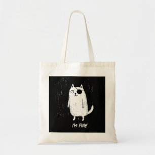 Pirate Cat – Minimal Funny Cat Art Tote Bag