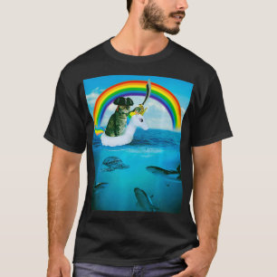 Pirate Cat On Unicorn Float Shirt Funny Laser Cat