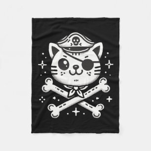 Pirate Cat Pirate Crew Birthday Party Matching Fleece Blanket