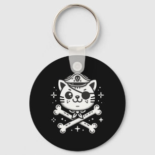 Pirate Cat Pirate Crew Birthday Party Matching  Key Ring