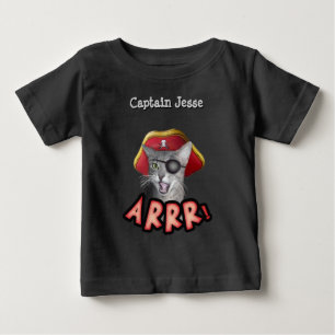 Pirate Cat Shirt with Baby's Name