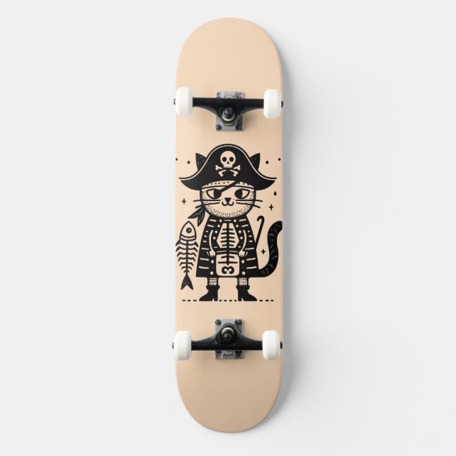 Pirate Cat Skateboard (Front)