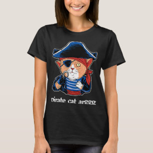 Pirate Cat Skull Crossbones Talk Like A Pirate Cat T-Shirt