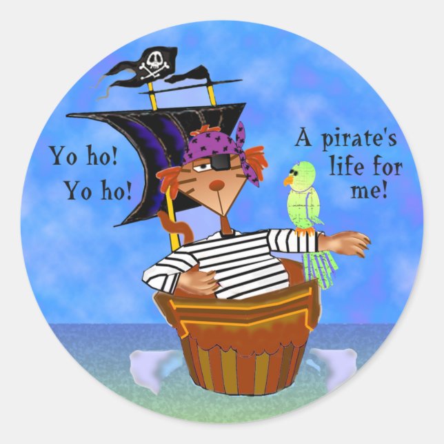 Pirate Cat Stickers (Front)