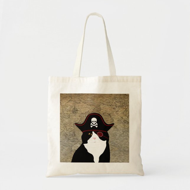 Pirate Cat Tote Bag (Front)