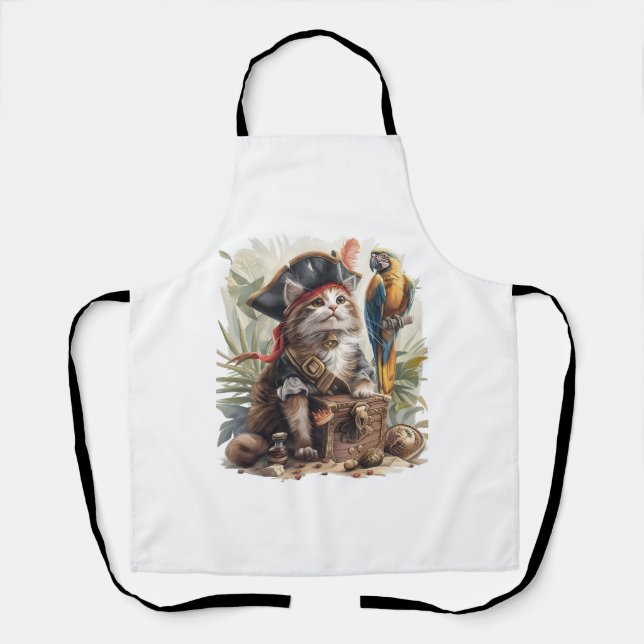 Pirate Cat Treasure Apron (Front)