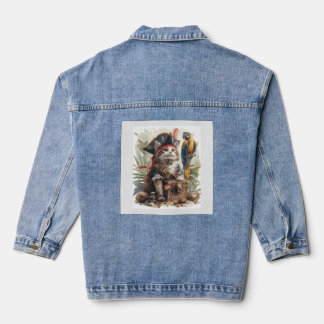 Pirate Cat Treasure Denim Jacket