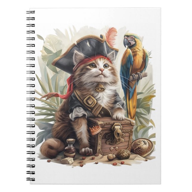 Pirate Cat Treasure Notebook (Front)
