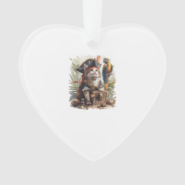 Pirate Cat Treasure Ornament (Front)