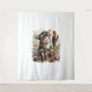 Pirate Cat Treasure Tapestry