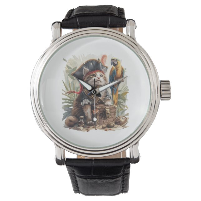 Pirate Cat Treasure Watch (Front)