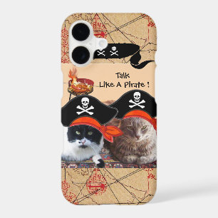 PIRATE CATS ANTIQUE PIRATES TREASURE MAPS AND FLAG