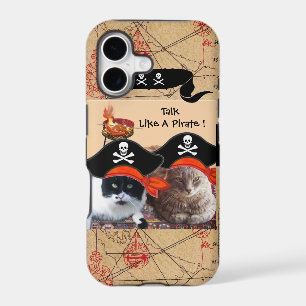 PIRATE CATS ANTIQUE PIRATES TREASURE MAPS AND FLAG