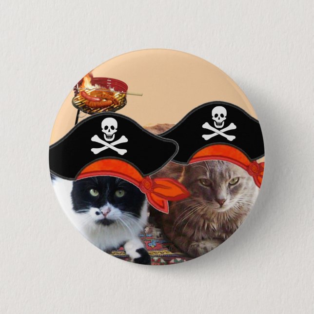 PIRATE CATS ,Talk like a Pirate Day 6 Cm Round Badge (Front)