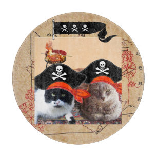 PIRATE CATS ,Talk like a Pirate Day  Cutting Board