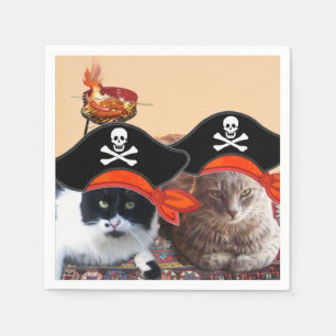 PIRATE CATS ,Talk like a Pirate Day  Napkin