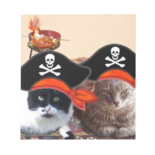 PIRATE CATS ,Talk like a Pirate Day Notepad (Front)