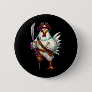 Pirate Chicken Funny Halloween Costume for Men 6 Cm Round Badge