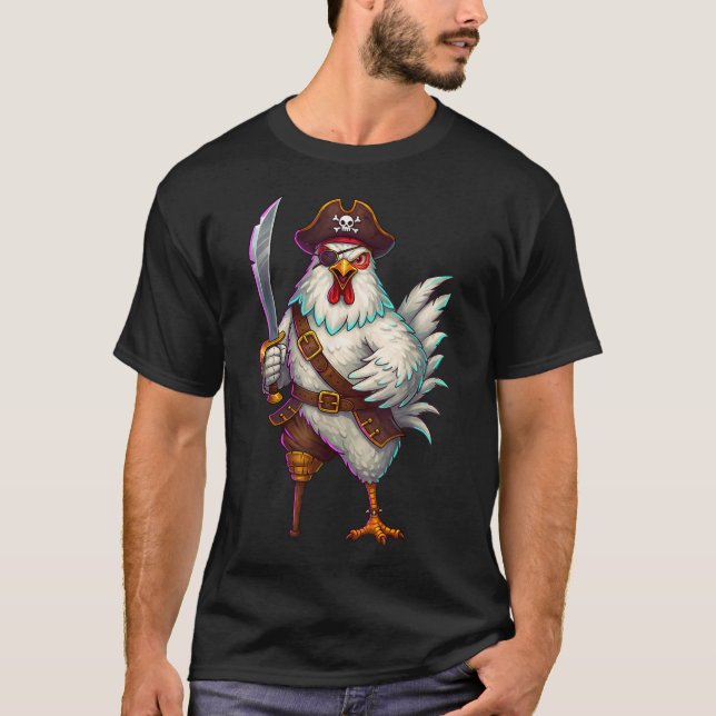 Pirate Chicken Halloween Costume For Men Women  T-Shirt (Front)