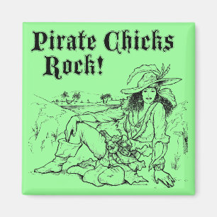Pirate Chicks Rock! Magnet
