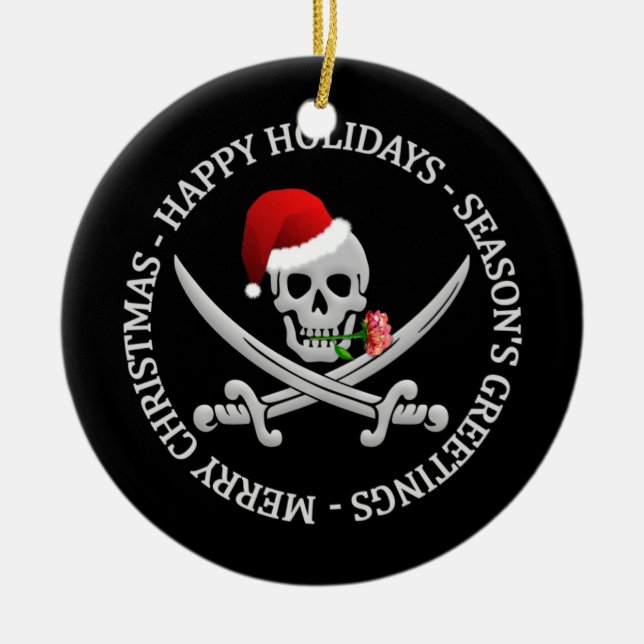 Pirate Christmas ornament - customisable (Front)