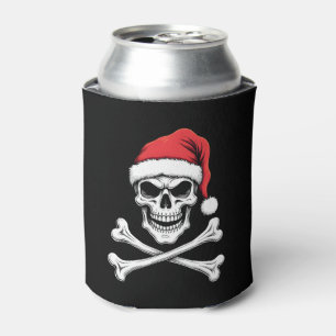 Pirate Christmas Skull & Crossbones Santa Hat. Got Can Cooler
