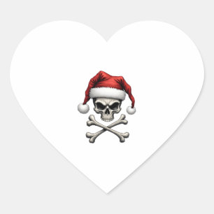Pirate Christmas Skull & Crossbones Santa Hat. Got Heart Sticker