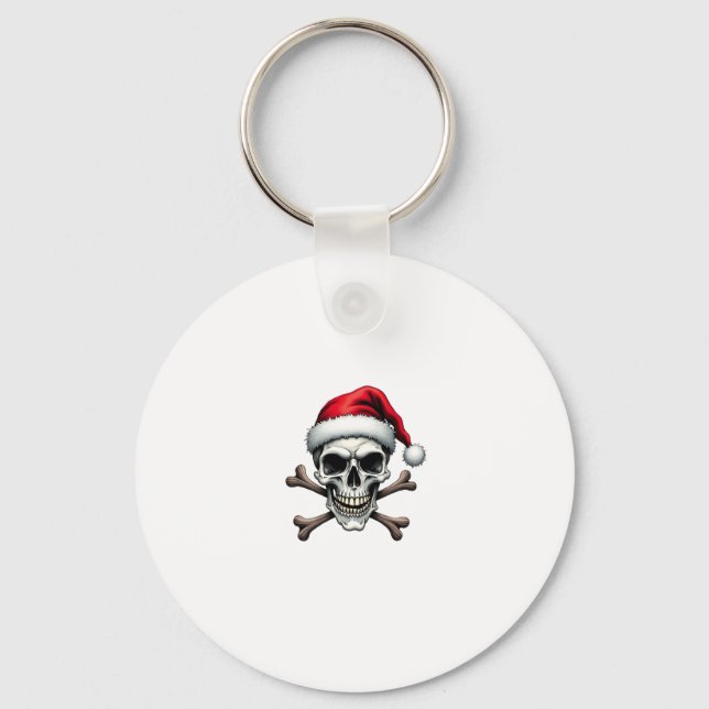 Pirate Christmas Skull & Crossbones Santa Hat. Got Key Ring (Front)