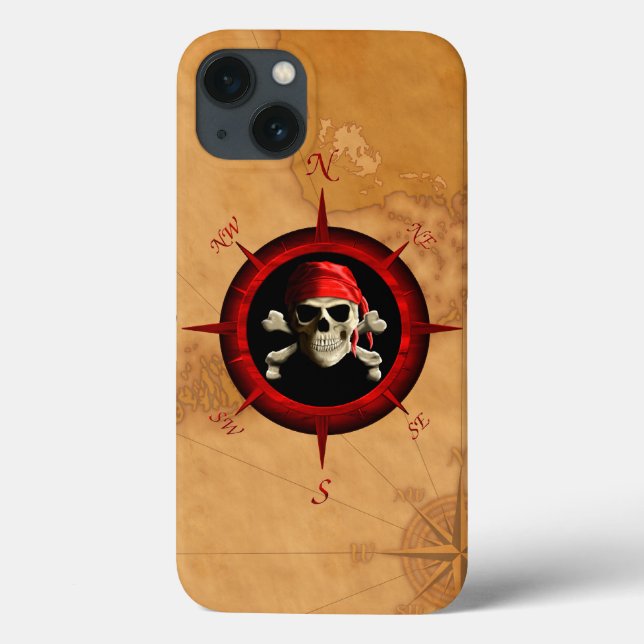 Pirate Compass Rose And Map Case-Mate iPhone Case (Back)